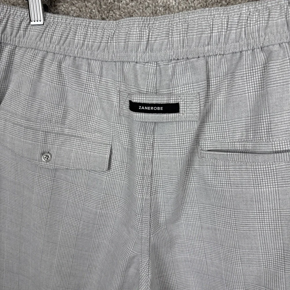 Zanerobe Mens Size 34 Gray Glen‎ Plaid Jogger Pants Elastic Waist Drawstring